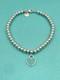 Tiffany & Co Silver & Blue Enamel Heart Tag Mini Bead Bracelet Rrp $510