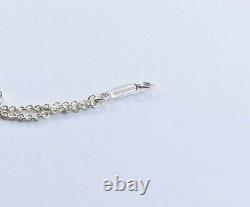 Tiffany & Co Silver Blue Enamel Infinity 6.25 Double Chain Charm Bracelet Pouch