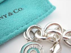 Tiffany & Co Silver Blue Enamel Lollipop Lolli Pop Charm Bracelet Bangle