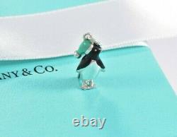 Tiffany & Co Silver Blue Enamel Penguin Charm Pendant For Necklace & Bracelet
