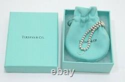 Tiffany & Co. Silver Blue Enamel Return to Heart Mini Ball Bead Bracelet