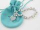Tiffany & Co Silver Blue Enamel Return To Tiffany Heart Padlock Charm Bracelet