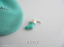 Tiffany & Co Silver Blue Enamel Stocking Sock Charm 4 Necklace Bracelet Gift