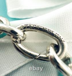 Tiffany Co Silver Clasp Clasping Oval Link Bracelet Blue Enamel Giftable