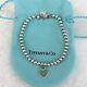 Tiffany & Co. Silver Mini Bead Beads Ball Blue Enamel Heart 6.75 Bracelet Pouch