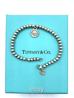 Tiffany & Co. Silver Return to Tiffany Blue Enamel Disc Heart Charm Bracelet