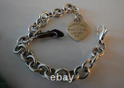 Tiffany Co Sterling Blue Enamel Shoe & Heart Charms w 8 Tiffany Charm Bracelet