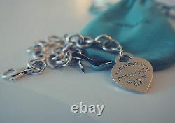 Tiffany Co Sterling Blue Enamel Shoe & Heart Charms w 8 Tiffany Charm Bracelet