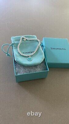 Tiffany & Co Sterling Return To Tiffany Blue Heart Tag Bead Bracelet