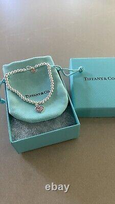 Tiffany & Co Sterling Return To Tiffany Blue Heart Tag Bead Bracelet