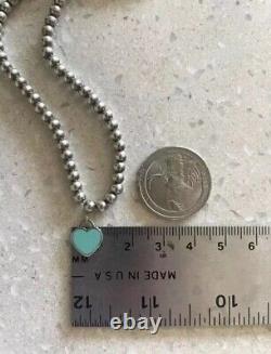 Tiffany & Co Sterling Return To Tiffany Blue Heart Tag Bead Bracelet