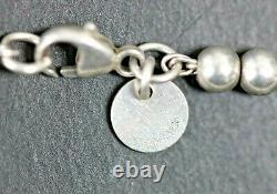 Tiffany & Co Sterling Silver 4mm Ball Bracelet & Blue Enamel Return Heart Tag 7