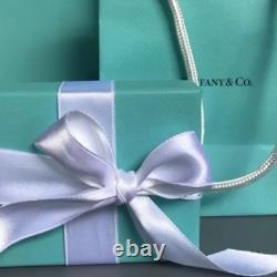 Tiffany & Co. Sterling Silver 925 Blue Enamel Heart Tag Bead Bracelet 6.5