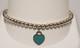 Tiffany & Co. Sterling Silver Beaded Ball Blue Enamel Heart 7.5 Bracelet. 20