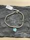 Tiffany & Co. Sterling Silver Beaded Ball Bracelet Mini Blue Enamel Heart Tag
