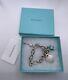 Tiffany & Co Sterling Silver & Blue Enamel Charm Bracelet With 3 Charms