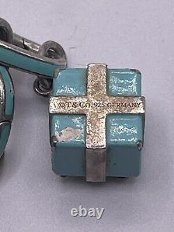 Tiffany & Co Sterling Silver & Blue Enamel Charm Bracelet with 3 Charms