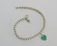Tiffany & Co. Sterling Silver Blue Enamel Heart Tag 4mm Bracelet 6.75 066wea