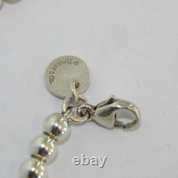 Tiffany & Co. Sterling Silver Blue Enamel Heart Tag 4mm Bracelet 6.75 066WEA