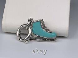 Tiffany & Co. Sterling Silver Blue Enamel Ice Skate Charm For Bracelet/Necklace