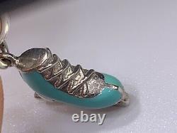 Tiffany & Co. Sterling Silver Blue Enamel Ice Skate Charm For Bracelet/Necklace