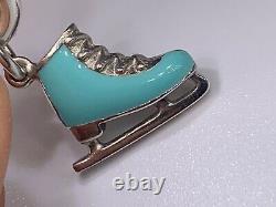 Tiffany & Co. Sterling Silver Blue Enamel Ice Skate Charm For Bracelet/Necklace