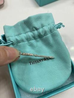 Tiffany & Co Sterling Silver Blue Enamel Key Heart Charm Pendant & Bracelet1.65