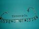 Tiffany & Co Sterling Silver Blue Enamel Love Love Love Charm Bracelet 6-7