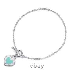 Tiffany & Co. Sterling Silver Blue Enamel LOVE Toggle Bracelet 6.3 Inches