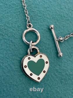Tiffany & Co. Sterling Silver Blue Enamel LOVE Toggle Bracelet 6.3 Inches