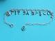 Tiffany & Co Sterling Silver Blue Enamel Love Notes Logo Charm Bracelet 6.5