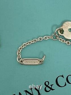 Tiffany & Co Sterling Silver Blue Enamel Mini Charm Bracelet 6.5 L