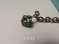 Tiffany & Co Sterling Silver Bracelet w Enamel Gift Box High Heel Dog Charm RARE