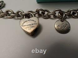 Tiffany & Co Sterling Silver Bracelet w Enamel Gift Box High Heel Dog Charm RARE