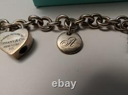 Tiffany & Co Sterling Silver Bracelet w Enamel Gift Box High Heel Dog Charm RARE