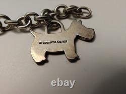 Tiffany & Co Sterling Silver Bracelet w Enamel Gift Box High Heel Dog Charm RARE