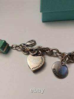 Tiffany & Co Sterling Silver Bracelet w Enamel Gift Box High Heel Dog Charm RARE