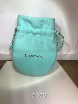 Tiffany & Co. Sterling Silver Please Return Blue Enamel Heart Bead Bracelet 6.75