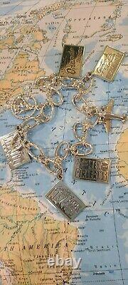 Tiffany & Co Sterling Silver Post Card Charm Bracelet Clasping Links