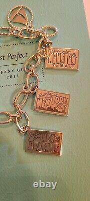 Tiffany & Co Sterling Silver Post Card Charm Bracelet Clasping Links