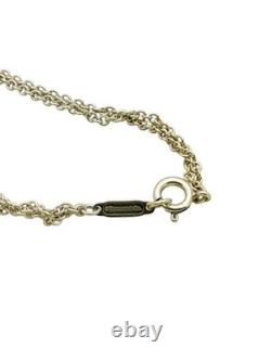 Tiffany & Co. Sterling Silver Two Strand Blue Enamel Infinity Bracelet 6.5