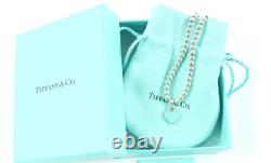 Tiffany & Co. Sterling Silver and Blue Enamel Beaded Bracelet 7.25 inch