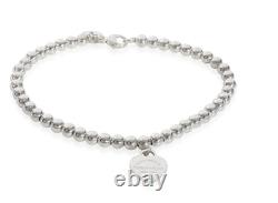Tiffany & Co. Sterling Silver and Blue Enamel Beaded Bracelet 7.25 inch