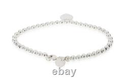 Tiffany & Co. Sterling Silver and Blue Enamel Beaded Bracelet 7.25 inch