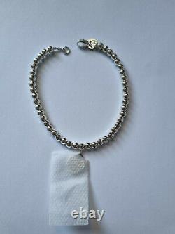 Tiffany&Co. Tiffany RTT Mini Blue Enamel / Silver Heart Tag Bracelet