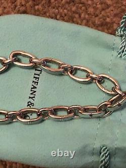 Tiffany Enamel Blue Clasping Links In SS