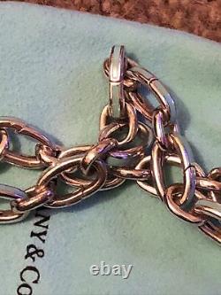 Tiffany Enamel Blue Clasping Links In SS