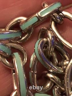 Tiffany Enamel Blue Clasping Links In SS