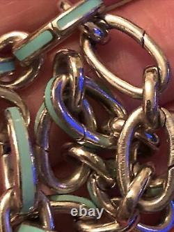 Tiffany Enamel Blue Clasping Links In SS