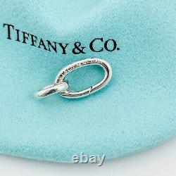 Tiffany Oval Clasping Link Blue Enamel Charm or Bracelet Necklace Extender